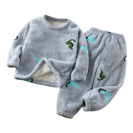 

Gunia Toddler Girls Outfits Sets Boys Winter Warm Solid Color Long Sleeve Tops Pants 2Pack Clothes Dailywear 1-2 Years