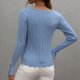 thumbnail image 3 of Suéteres de punto para mujer, jersey elástico de manga larga de punto acanalado para primavera y otoño, 3 of 7