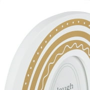 DesignOvation 4x4 Rainbow Arch White and Gold Decorative Tabletop Picture Frame