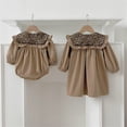 thumbnail image 6 of RMGVDSD Baby Girl Clothes Long Sleeve Onesies Floral Lace Collar Bubble Romper Baby Bodysuit Toddler Girls Fall Winter Outfits 5-9 Months, 6 of 7