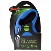 Flexi New Classic Retractable Tape Leash - Blue Medium - 16' Tape (Pets up to 55 lbs)