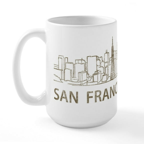 CafePress - Vintage San Francisco Large Mug - 15 oz Ceramic Large White Novelty Mug
