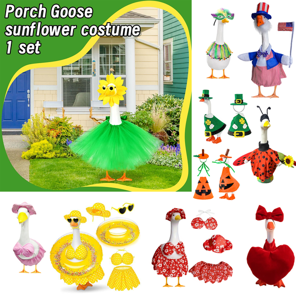 RBCKVXZ Sunflower Porch Goose Outfits Cute and Fun Porch Goose Clothes Fit 23” Geese for Lawn Yard and Patio Decoration