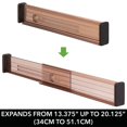 thumbnail image 5 of mDesign Expandable Adjustable Drawer Divider with Foam Ends, 4 Pack, Brown/Black, 5 of 9