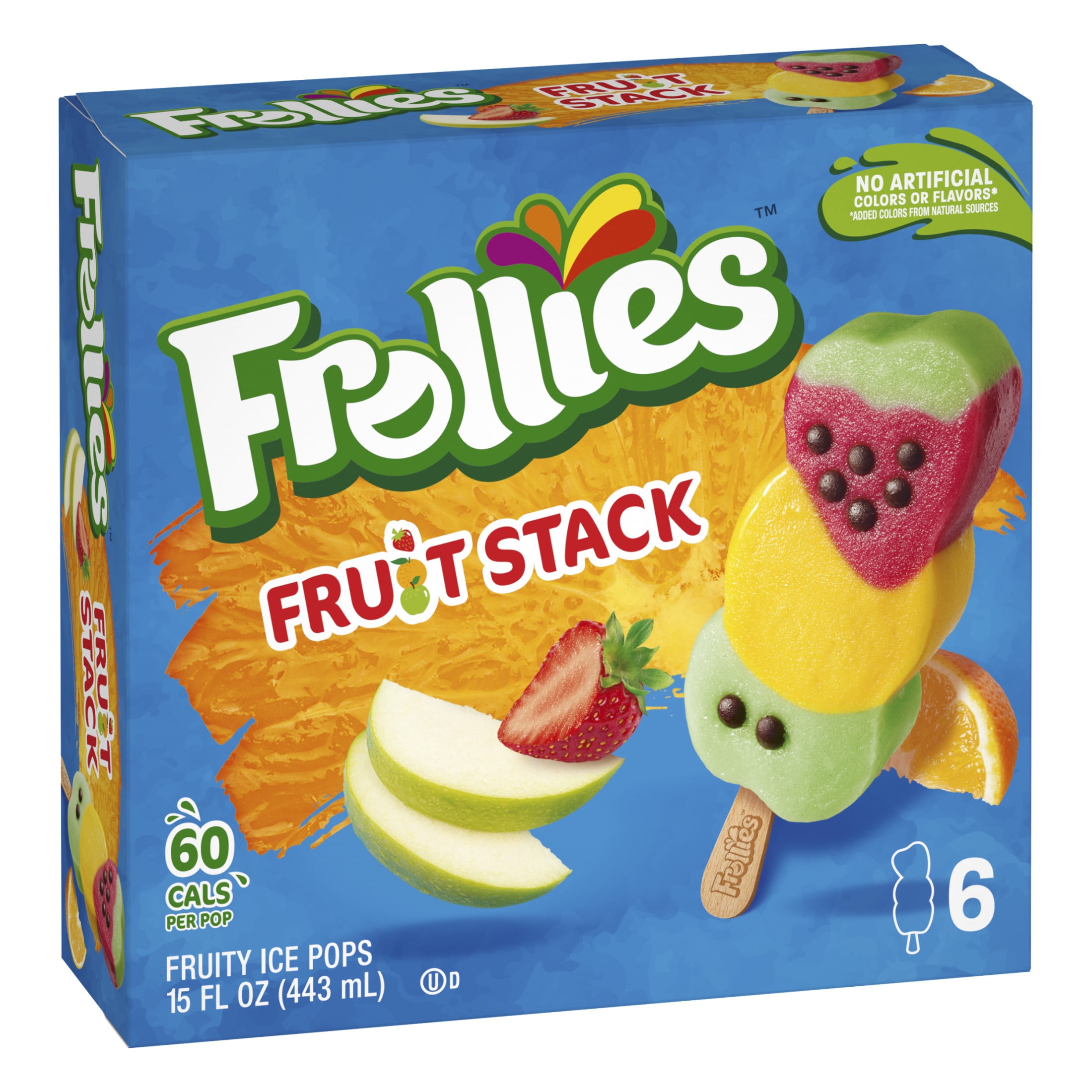 Frollies Fruit Stack Fruity Ice Pops 15 oz, 6 Count Cardboard Box Frozen