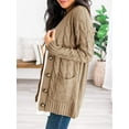 thumbnail image 2 of SMZ Women's Open Front Cardigan Sweaters Fall Fashion Button Down Cable Knit Chunky Winter Outerwear Coats, 2 of 8
