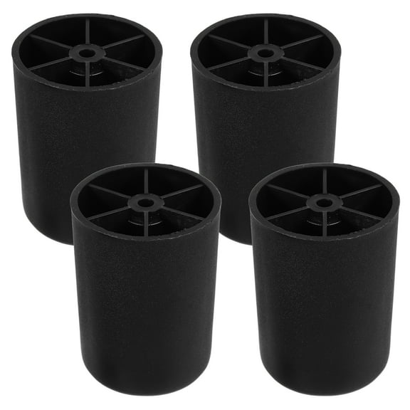 4Pcs Black Plastic Furniture Legs Round Tapered Replacement for Table Couch Dresser Cabinet Chair Bed Coffee Table