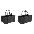 thumbnail image 1 of 2X Sac de Rangement en Feutre pour Cheminée Panier Pliable pour Bois de Chauffage Noir, 1 of 9