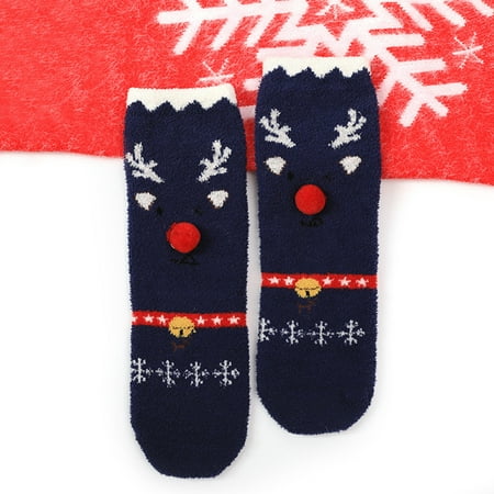 

3 pair Christmas Children Coral Pile Warm Parents And Children Socks Cartoon kind Socks Color Random