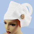thumbnail image 2 of QASIEATN Women's Everyday Wear Accessories Fashion Ladies' Elegant Beaded Bowknot Hat Solid Color Ethnic Hat Turban for Women, 2 of 4