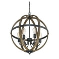 thumbnail image 4 of Trade Winds Lighting 6-Light Pendant Light In Wood And Black, 4 of 6