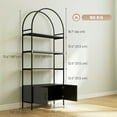 thumbnail image 3 of HOMCOM 4-Tier Shelving Unit with Cabinet for Living Room, Office, Black, 3 of 10