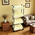 thumbnail image 3 of YOTQUSKI 4 Tier Rolling Storage Cart, Rolling Kitchen cart, Bathroom Cart, Utility Cart on Wheels for Office, Living Room, Kitchen, Laundry, Bathroom, 3 of 5