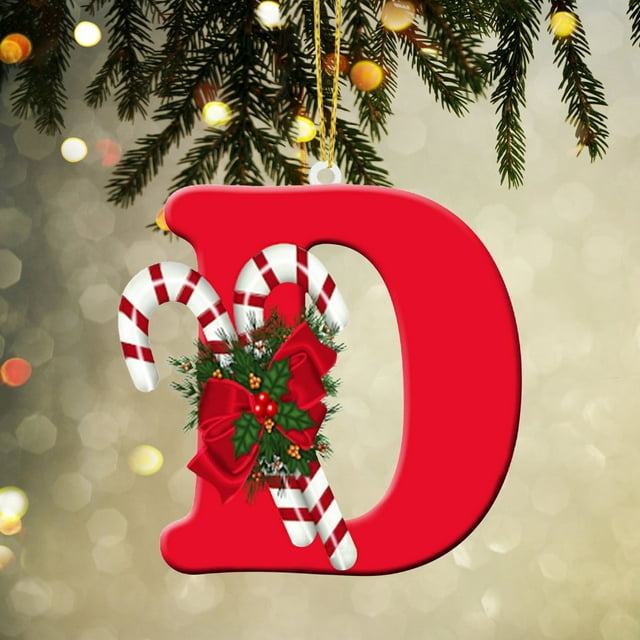 Fiudx Adornos de Letras para Árbol de Navidad, Colgante con 26 Letras Del Alfabeto, Decoración Personalizada Diy, Material Acrílico, Resistente y Ligero, Multiusos, Ideal para El Hogar y La Oficina,