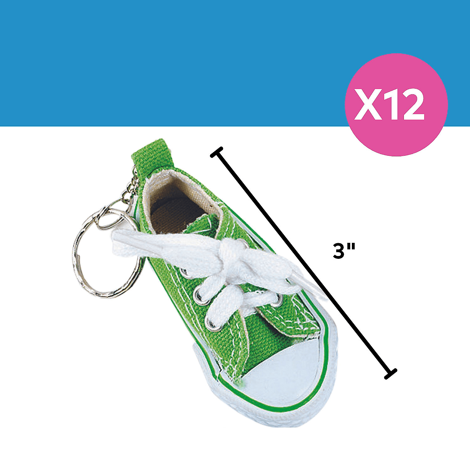 Canvas Tennis Shoe Key Chain - Party Favors - 12 Pieces