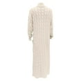 thumbnail image 4 of DuoJiaJ Knitted Sweater Coat Long Cardigan Warm Winter Fashion Outerwear Casual Oversized Button Front Pocket Detail Women's Lightweight Sweater Beige L, 4 of 4