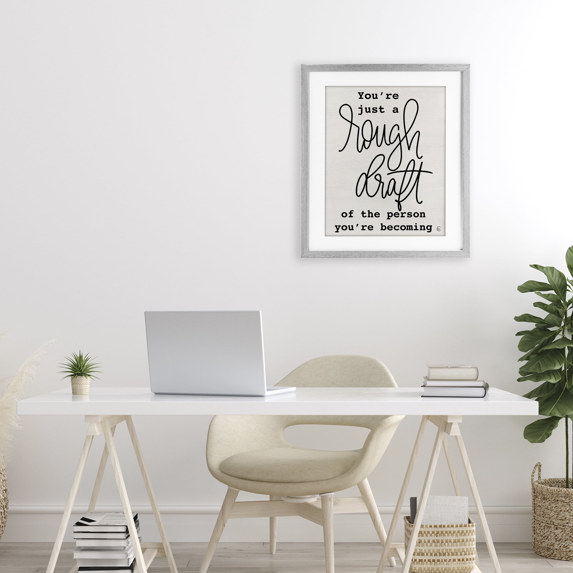 Stupell Industries Rough Draft Of Person Gray Framed Print Under Glass, design by Fearfully Made Creations