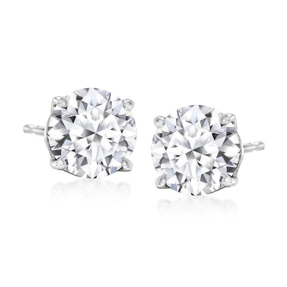 Ross-Simons 2.00 ct. t.w. Lab-Grown Diamond Stud Earrings in 14kt White Gold, Women's, Adult