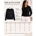thumbnail image 7 of QUALFORT Women's 100% Cotton Cable Knit Sweater, Crew Neck Lightweight Pullover Sweater for Women, Long Sleeve Knit Top, Black M, 7 of 7