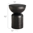 thumbnail image 3 of Mella Metal Hammered Side Table in Black, 3 of 7