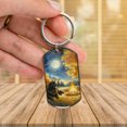 thumbnail image 3 of Hello Fall Newfoundland Enjoys Warm Campfire Autumn Night Bright Moon Stainless Steel Keychain Newfie Dog Lover Gifts Collar Charm Tag Keyring - 01008, 3 of 5