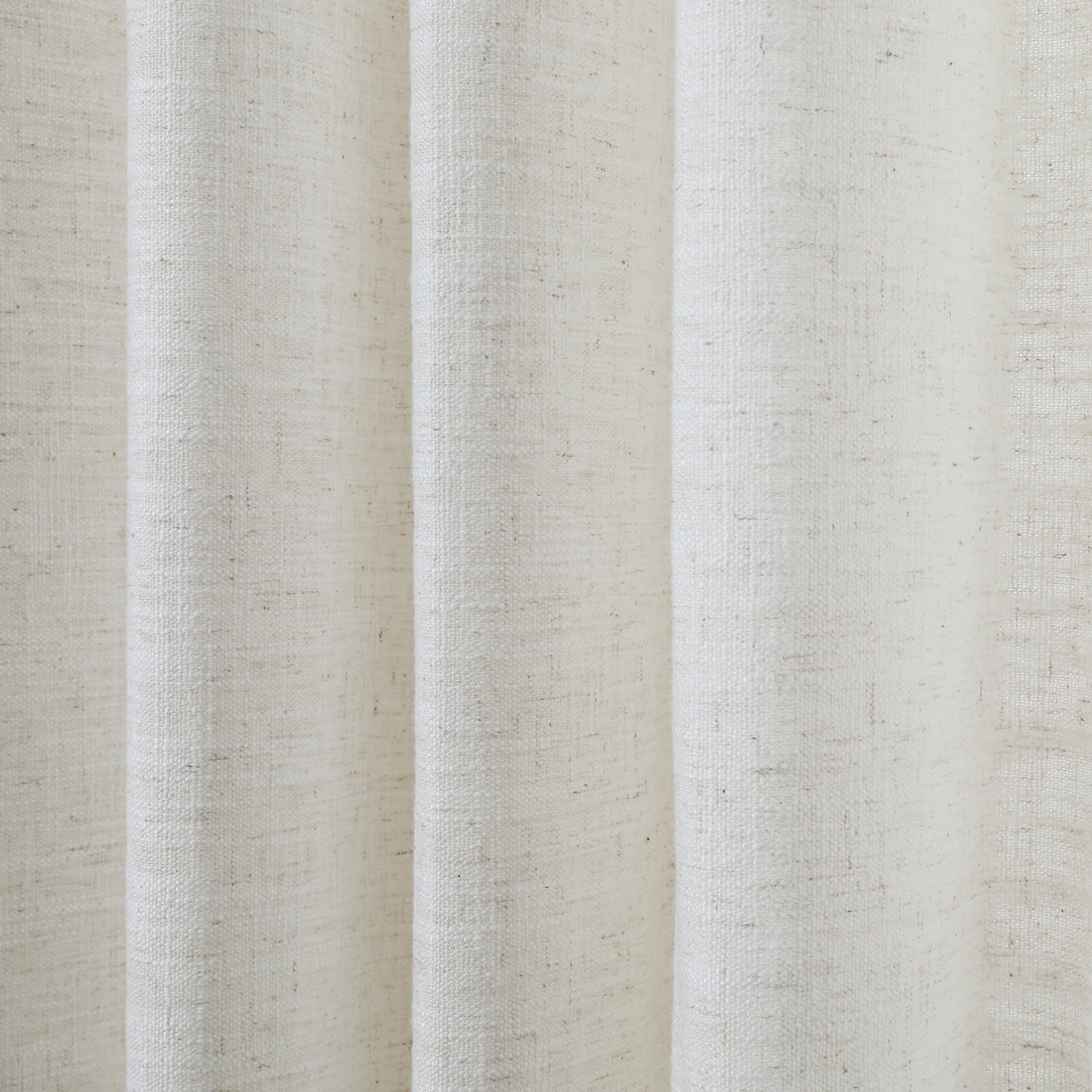 TWOPAGES Linen Blend 26 W X 63 L Inch Room Darkening Drape Pinch Pleat Privacy Protection Curtain for Bedroom, 1 Panel, Ivory White
