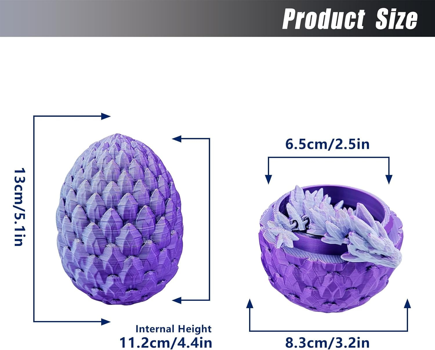 Home Office Desk Decor3D Printed Dragon Egg Crystal 3D Dragon Fidget Toys for Adult Articulated Dragon Egg Surprise Dragon Gifts