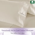 thumbnail image 6 of California Design Den 1000 Thread Count King Pillow Cases, 100% Cotton Sateen, Soft Refined Set of 2 King Pillow Cases Fit King Size Pillows - Ivory (Creamy Beige Tone), 6 of 8