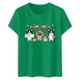 thumbnail image 5 of Tiweut Valentine's Shirts for Women Dog Graphic Cartoon Cute Short Sleeve Pullover Tops Crewneck Trendy Holiday Casual Tshirts,A-Green,L, 5 of 5