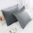 thumbnail image 2 of PiccoCasa 18"x18" Throw Pillow Covers Euro Decorative Throw Pillowcases Set of 2, Gray, 2 of 8