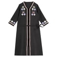 thumbnail image 5 of Aislor Girls Kids Muslim Islamic Abaya Long Sleeve Zipper Gown Middle East Girls Maxi Dress Black 150, 5 of 7