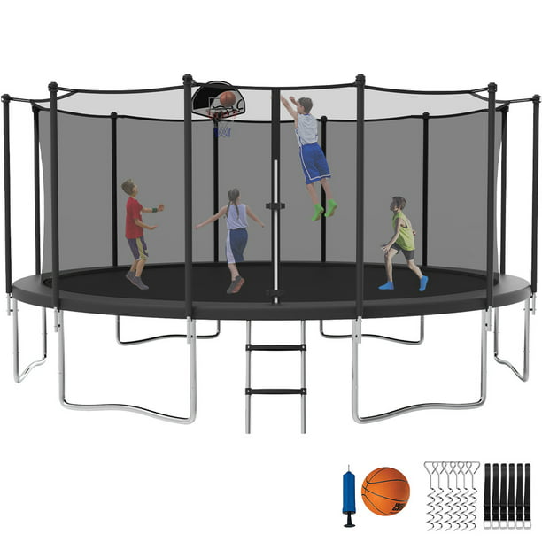 YORIN Trampoline with Enclosure Net, 1500LBS 16FT Trampoline for 8-9 ...