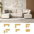 thumbnail image 6 of Tina's Home 67" Chenille Loveseat Sofa 2 Seater Couch with Storage Convertible Oversized Sleeper Sofa Living Room with Pillows Beige, 6 of 9