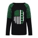 thumbnail image 5 of RKSTN Women's St Patrick's Day T Shirts Top Oversized Crewneck Glitter Luckys Irish Shamrocks Paddy's Day Graphic Print Long Sleeve Shirt Womens Casual Plus Size Round Neck Loose Fits Comfy Tees, 5 of 9