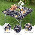 thumbnail image 4 of Pioneer Flower Floral Print Pattern Square Fitted Tablecloth with Elastic Edge,Square Table Cover,Washable Elastic Table Cover for Home Kitchen Party Decor 36"x36", 4 of 6