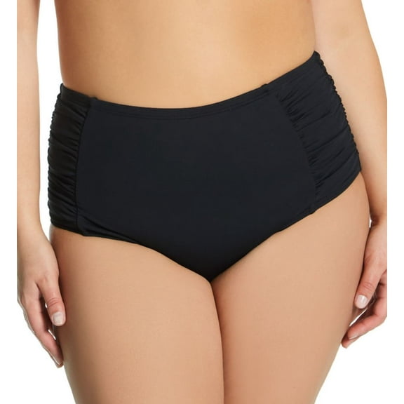 Women's Anne Cole PB33601 Plus Size Live In Color High Waist Swim Bottom (Black 18W)
