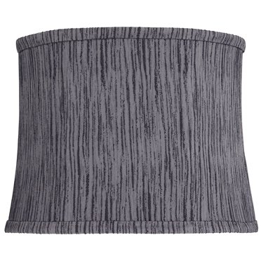 Springcrest 12" Top x 13" Bottom x 10" High x 10" Slant Print Lamp Shade Replacement Kensing Gray Drum Softback Washer Harp Finial