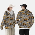 thumbnail image 6 of Daiia Retro Excavator UPF 50+ Sun Protection Hoodie Jacket Lightweight Long Sleeve Sun Shirt for Women Men with Pocket Hiking Outdoor-Large, 6 of 9