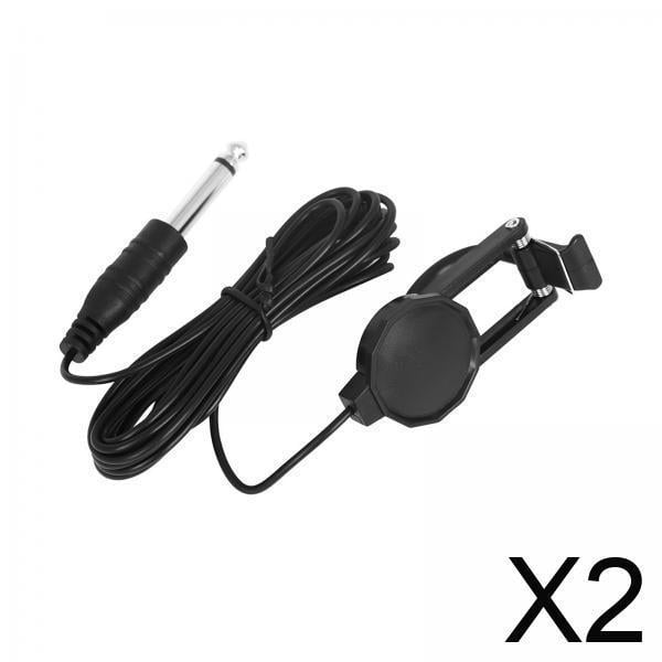 Pastilla de violín,Pastilla de violín Conector de audio de 6,35 mm de diámetro,Micrófono con clip Pastilla piezoeléctrica para guitarra de violín,Pastilla de cable de audio Accesorios