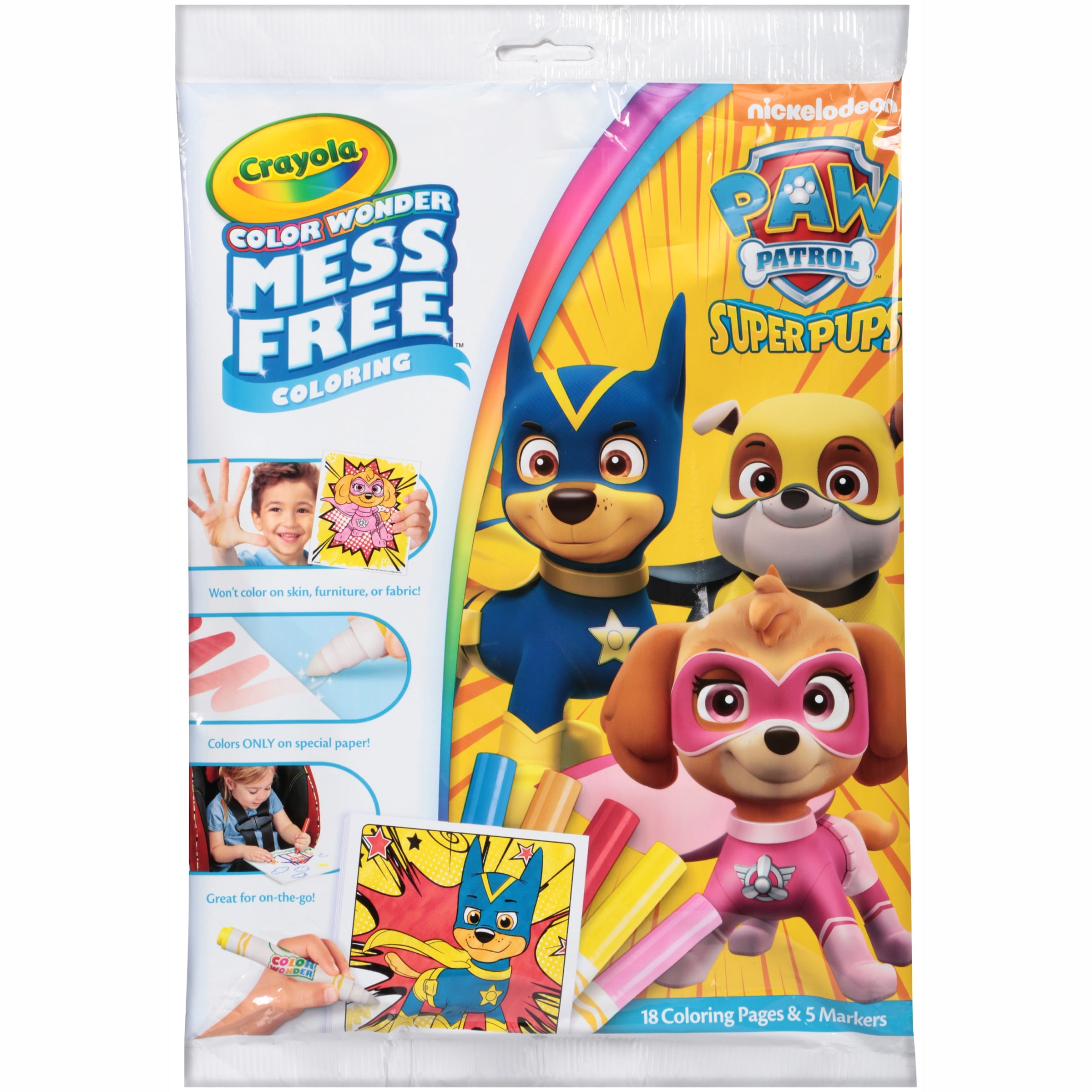 Crayola Nickelodeon Paw Patrol Super Pups Color Wonder Mess Free Coloring Kit 23 PiecePack
