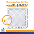thumbnail image 2 of Filter King 5.88x12.13x1 Air Filter | 6-PACK | MERV 13 HVAC Pleated A/C Furnace Filters | MADE IN USA | Actual Size: 5.88 x 12.13 x .75", 2 of 5