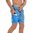 thumbnail image 4 of LRD Men's Workout Shorts with Compression Liner 5 Inch Inseam Blue / Neon Palms XXL, 4 of 6