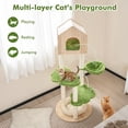 thumbnail image 6 of Cat Tower, Cat Tree for Indoor Cats, , 55 Inch Tall Cat Climbing Stand with Sisal Scratching Posts and Soft Cat Bed for Indoor Kittens-Green for Kittens, Elderly Cats, Adult Cats, 6 of 8