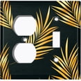 thumbnail image 4 of Metal Light Switch Plate Cover Tropical Jungle Palm Leaves Yellow Black JGL017, 4 of 13