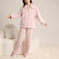 thumbnail image 2 of Fuzzy Pajamas for Women Long Sleeve Zip Up Jackets Pants Set 2 Piece Lounge Set Women Winter Women Pajama Sets, 2 of 5