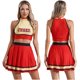 thumbnail image 3 of Uniforme de porristas para mujer, traje de baile moderno, trajes de Cosplay para niñas, Top corto estampado con letras y Falda de patinaje plisada, 3 of 5