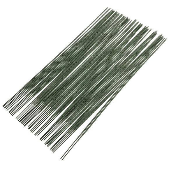 Raindrops 100Pcs Green Floral Wire Sticks Artificial Flower Rods for Wedding Party Flower Arrangements
