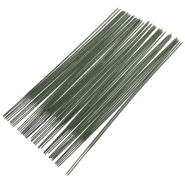 Raindrops 100Pcs Green Floral Wire Sticks Artificial Flower Rods for Wedding Party Flower Arrangements