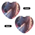 thumbnail image 2 of Goofa Flower White Horse Pattern Pocket Mirror, Portable Makeup Mirror,Travel Makeup Mirror,Dual-Sided Compact Mirror,Gift Makeup Mirror-Heart Shape, 2 of 9