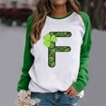 thumbnail image 2 of Camiseta de manga larga con estampado de San Patricio y cuello redondo para mujer Pompotops FGAJ514, 2 of 4